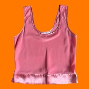 00's vintage pink satin coquette fairy y2k lingerie tank top S Victoria's Secret